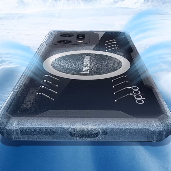 Para Oppo Find X5 PRO 5g Capa transparente para telefone com dissipação de calor de grafeno para jogos e resfriamento de telefone funciona para suporte magnético de montagem em carro