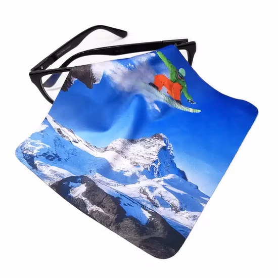 Pano de limpeza de óculos com logotipo de impressão em cores personalizado barato